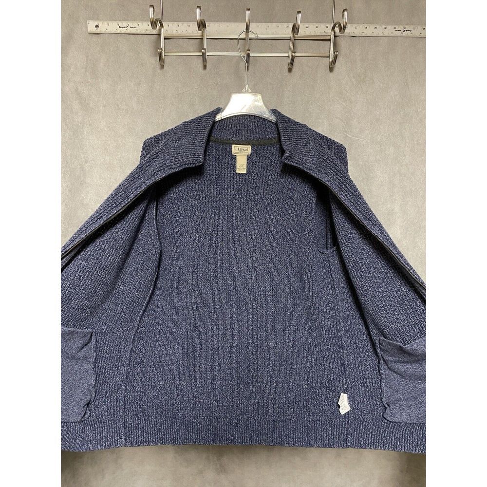 L L Bean Sweater Men XL Tall Cardigan‎ Chunky Knit Fisherman Zip Nordic Jacket - Picture 11 of 11